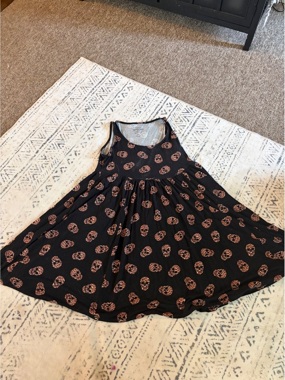 Torrid Super Soft Knits Black Dress with Leopard Skull Print Size 00